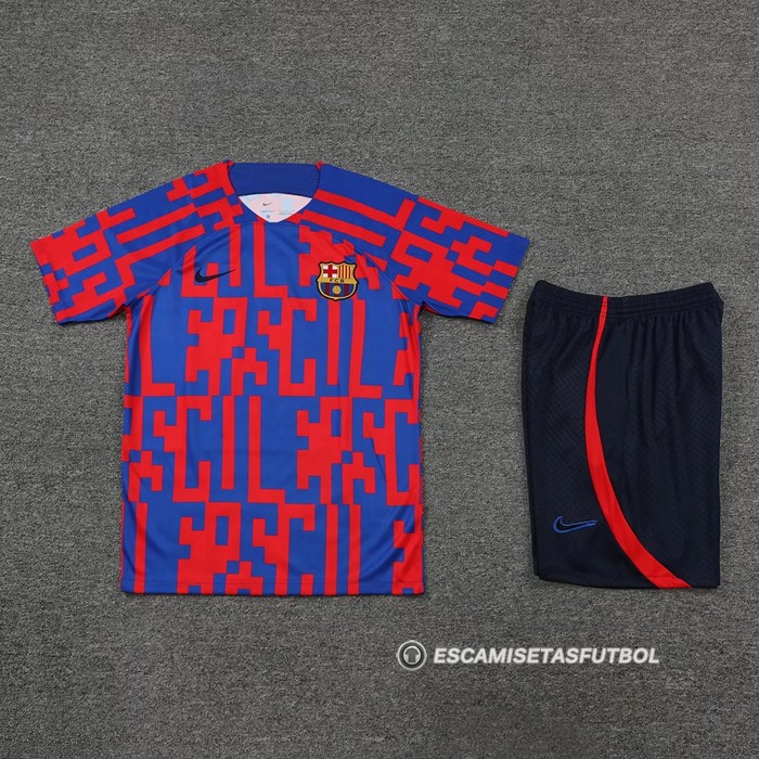 Chandal del Barcelona Manga Corta 22-23 Rojo y Azul - Pantalon Corto